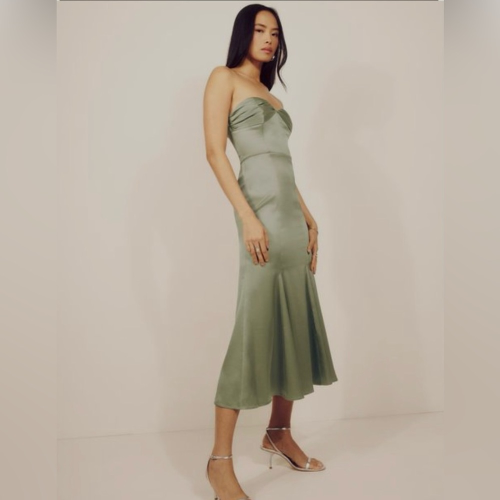 Reformation Hensley Satin Dress